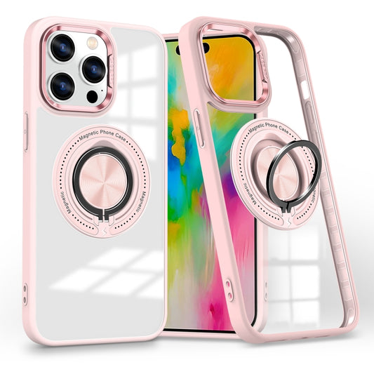 For iPhone 16 Pro Max Magnetic Rotating Ring Holder Phone Case(Pink) - iPhone 16 Pro Max Cases by PMC Jewellery | Online Shopping South Africa | PMC Jewellery | Buy Now Pay Later Mobicred