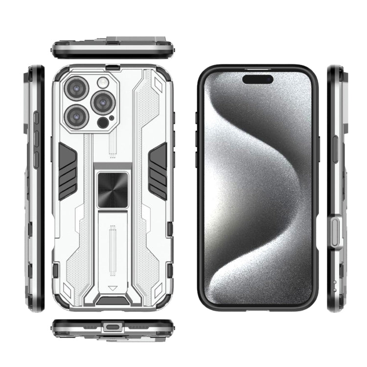 For iPhone 16 Pro Max Supersonic PC + TPU Holder Phone Case(White) - iPhone 16 Pro Max Cases by PMC TechLife | Online Shopping South Africa | PMC TechLife | Buy Now Pay Later Mobicred