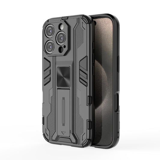 For iPhone 16 Pro Supersonic PC + TPU Holder Phone Case(Black) - iPhone 16 Pro Cases by PMC Jewellery | Online Shopping South Africa | PMC Jewellery | Buy Now Pay Later Mobicred