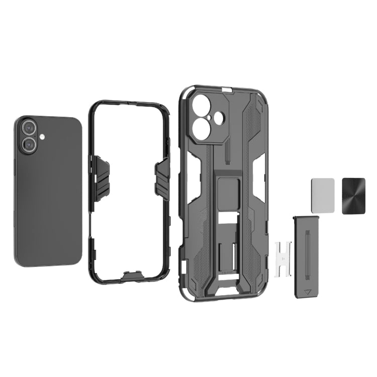 For iPhone 16 Plus Supersonic PC + TPU Holder Phone Case(Blue) - iPhone 16 Plus Cases by PMC TechLife | Online Shopping South Africa | PMC TechLife | Buy Now Pay Later Mobicred