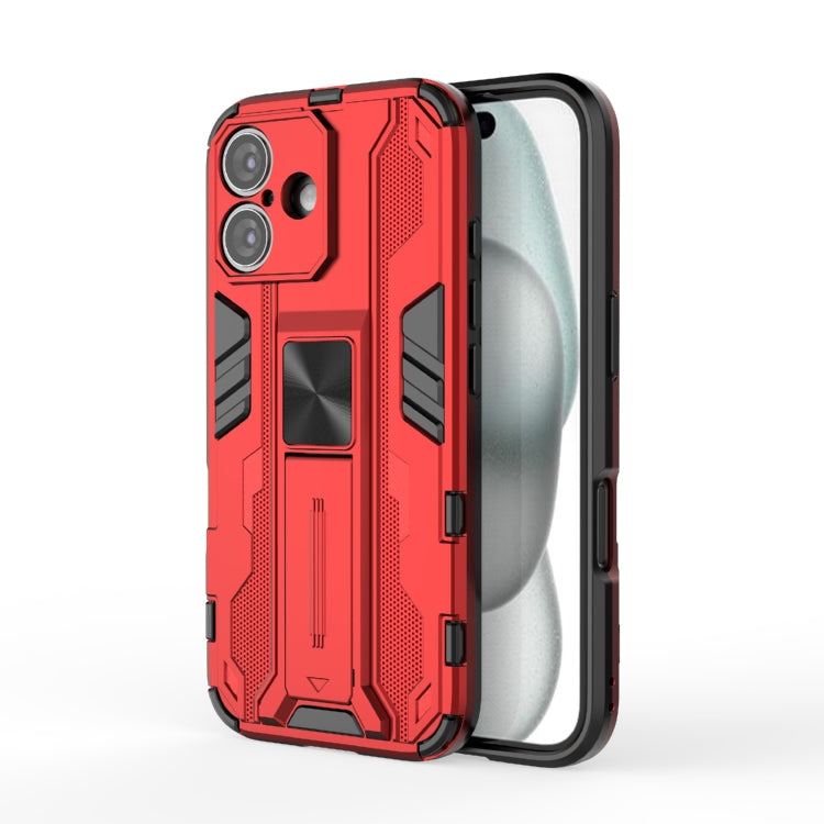 For iPhone 16 Supersonic PC + TPU Holder Phone Case(Red) - iPhone 16 Cases by PMC TechLife | Online Shopping South Africa | PMC TechLife | Buy Now Pay Later Mobicred