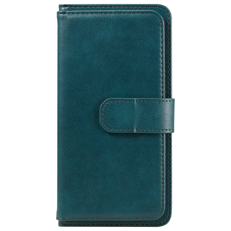 For Samsung Galaxy S25 Ultra 5G Multi-Function Wallet 10 Card Slots Leather Phone Case(Dark Green) - Galaxy S25 Ultra 5G Cases by PMC Jewellery | Online Shopping South Africa | PMC Jewellery | Buy Now Pay Later Mobicred