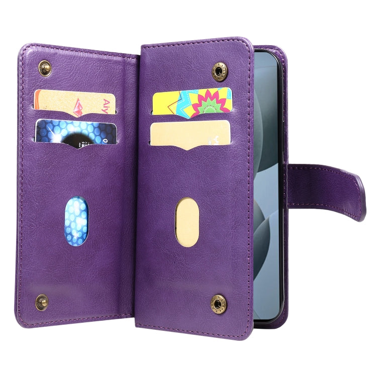 For Redmi K70 Multi-Function Wallet 10 Card Slots Leather Phone Case(Violet) - K70 Cases by PMC Jewellery | Online Shopping South Africa | PMC Jewellery | Buy Now Pay Later Mobicred