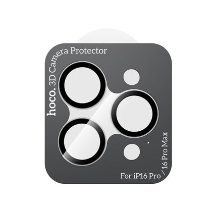 For iPhone 16 Pro / 16 Pro Max hoco V15 Invisible 3D Metal Lens Protective Film(Silver) - iPhone 16 Pro Tempered Glass by hoco | Online Shopping South Africa | PMC Jewellery | Buy Now Pay Later Mobicred