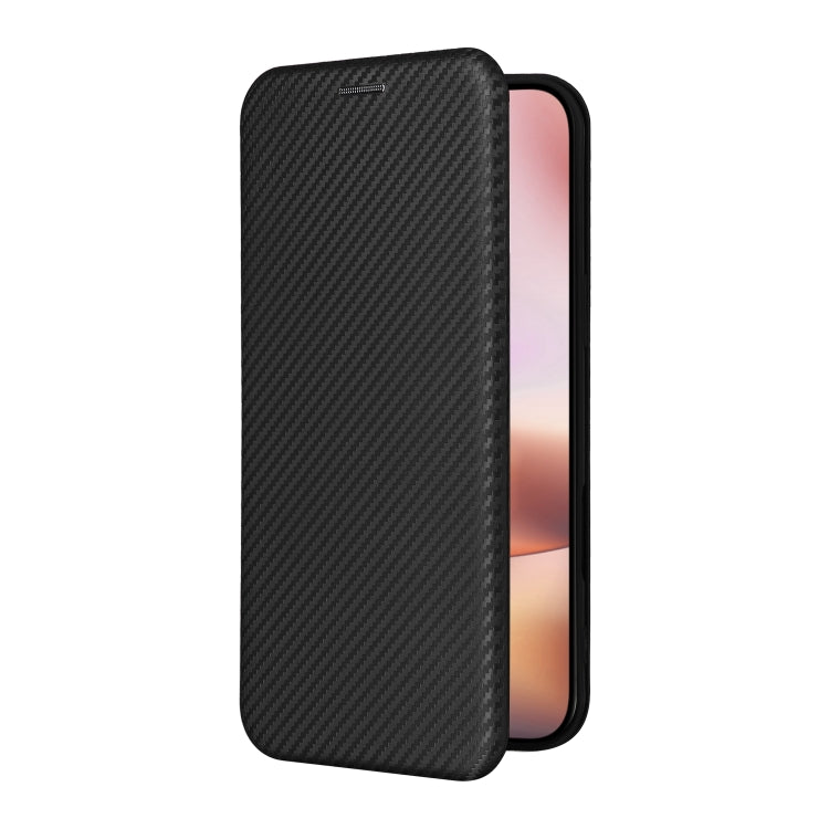 For iPhone 16 Plus Carbon Fiber Texture Flip Leather Phone Case(Black) - iPhone 16 Plus Cases by PMC Jewellery | Online Shopping South Africa | PMC Jewellery | Buy Now Pay Later Mobicred