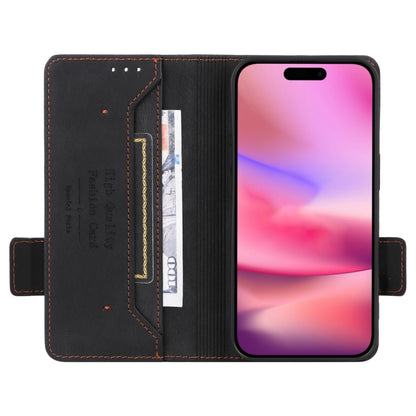 For iPhone 16 Plus Magnetic Clasp Leather Phone Case(Black) - iPhone 16 Plus Cases by PMC Jewellery | Online Shopping South Africa | PMC Jewellery | Buy Now Pay Later Mobicred