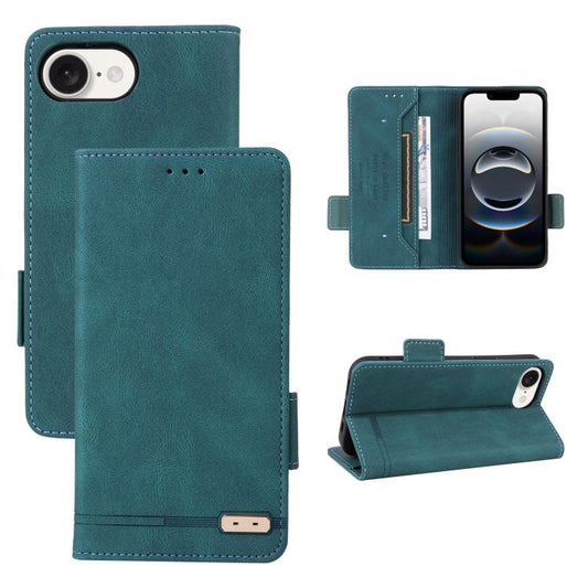 For iPhone 16e Magnetic Clasp Leather Phone Case(Green) - iPhone 16e Cases by PMC Jewellery | Online Shopping South Africa | PMC Jewellery | Buy Now Pay Later Mobicred