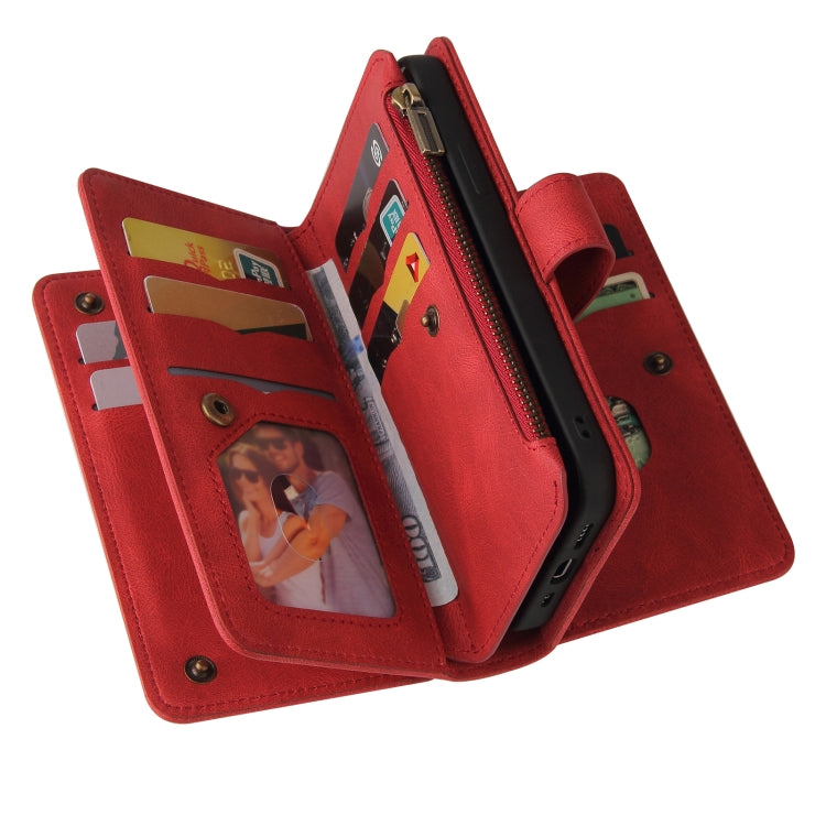 For Honor 200 Skin Feel Multi Card Slots Zipper Wallet Leather Phone Case(Red) - free shipping - PMC TechLife - Order now!