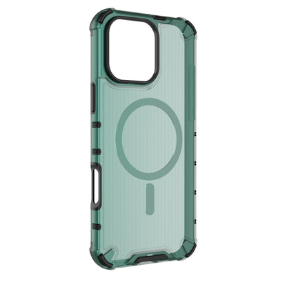 For iPhone 16 Pro Max Grating Airbag Shockproof MagSafe Frosted Phone Case(Green) - iPhone 16 Pro Max Cases by PMC Jewellery | Online Shopping South Africa | PMC Jewellery | Buy Now Pay Later Mobicred