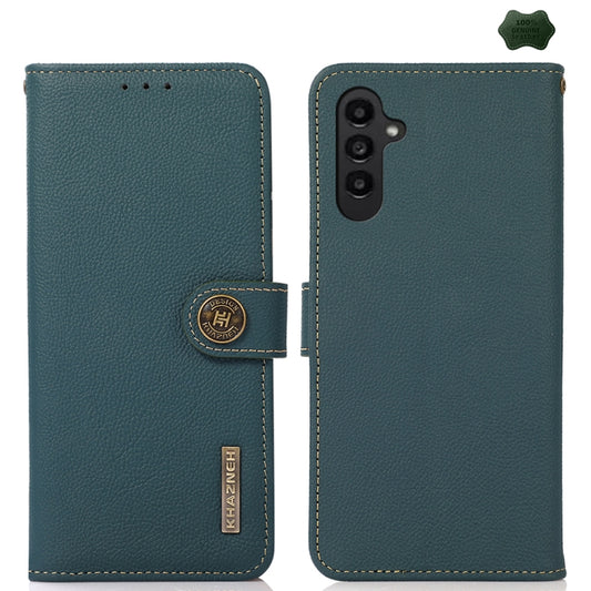 For Samsung Galaxy S24 FE 5G KHAZNEH Custer Genuine Leather RFID Phone Case(Green) - Galaxy S23 FE 5G Cases by PMC Jewellery | Online Shopping South Africa | PMC Jewellery | Buy Now Pay Later Mobicred