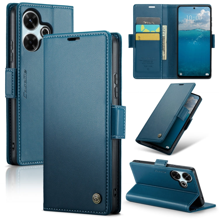 For Redmi 13 CaseMe 023 Butterfly Buckle Litchi Texture RFID Anti-theft Leather Phone Case(Blue) - Redmi 13 Cases by CaseMe | Online Shopping South Africa | PMC Jewellery | Buy Now Pay Later Mobicred