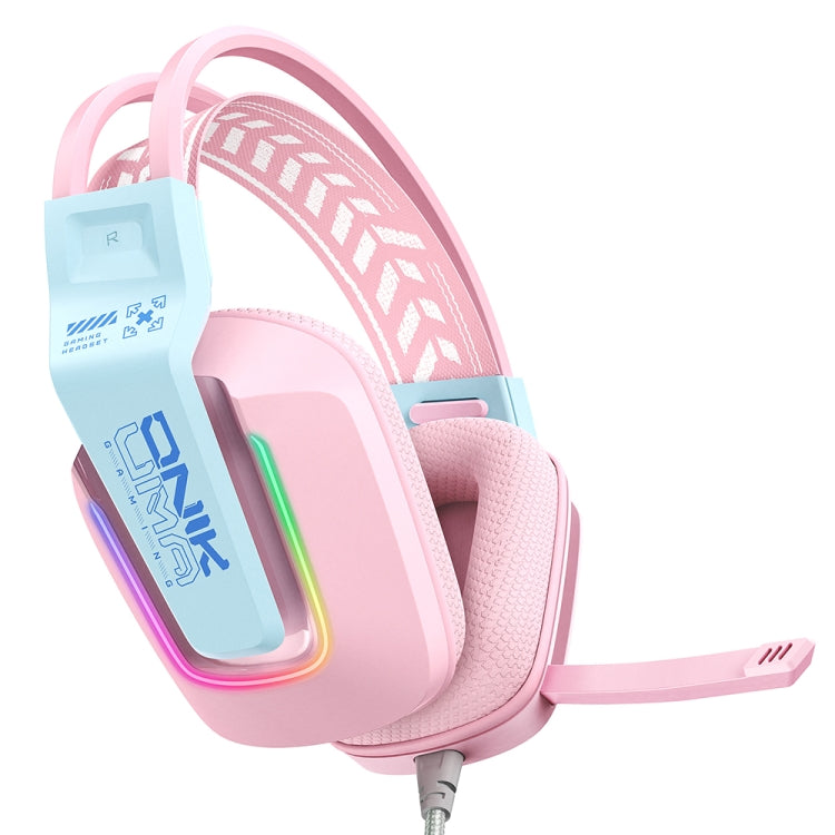 ONIKUMA X13 RGB Colorful Lighting Wired Gaming Headset with Microphone, Length:2.2m(Pink) - Multimedia Headset by ONIKUMA | Online Shopping South Africa | PMC Jewellery | Buy Now Pay Later Mobicred