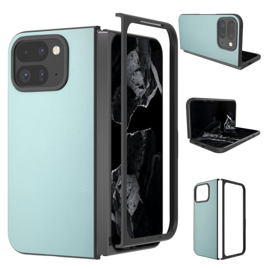 For Google Pixel 9 Pro Fold PU Leather Black Frame Full Coverage Phone Case(Light Blue) - Google Cases by PMC Jewellery | Online Shopping South Africa | PMC Jewellery | Buy Now Pay Later Mobicred