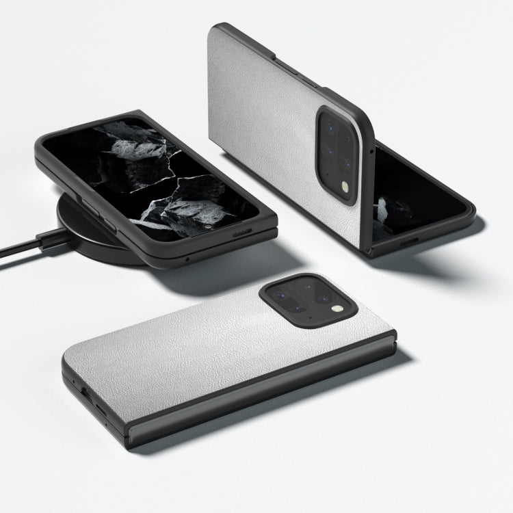 For Google Pixel 9 Pro Fold PU Leather Black Frame Full Coverage Phone Case(Silver) - free shipping - PMC TechLife - Order now!