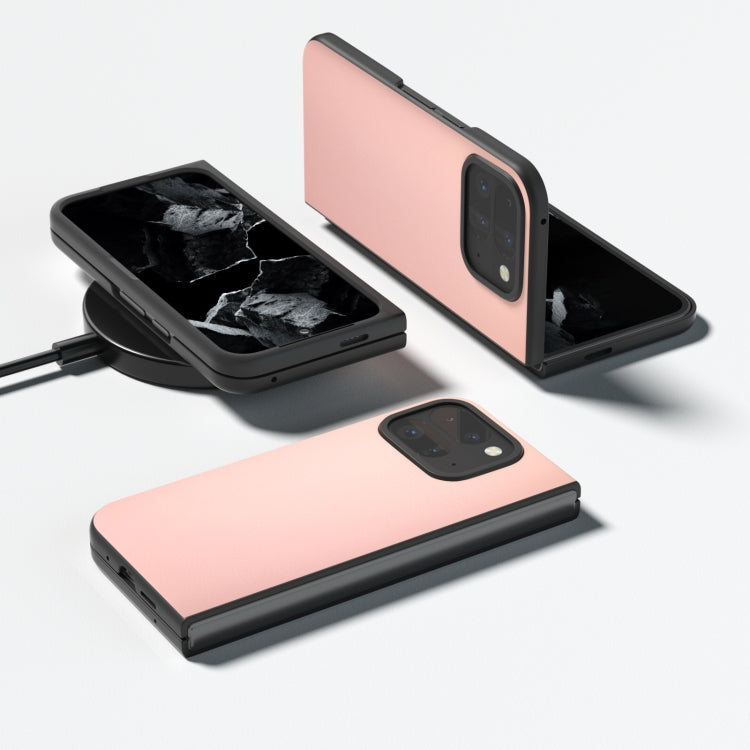 For Google Pixel 9 Pro Fold PU Leather Black Frame Full Coverage Phone Case(Light Pink) - Google Cases by PMC TechLife | Online Shopping South Africa | PMC TechLife | Buy Now Pay Later Mobicred
