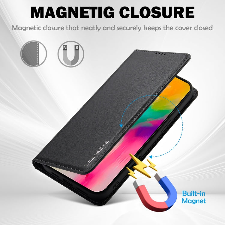 For iPhone 16 Pro Max LC.IMEEKE L1 Series Frosted Fine Texture PU Phone Case(Black) - iPhone 16 Pro Max Cases by LC.IMEEKE | Online Shopping South Africa | PMC TechLife | Buy Now Pay Later Mobicred