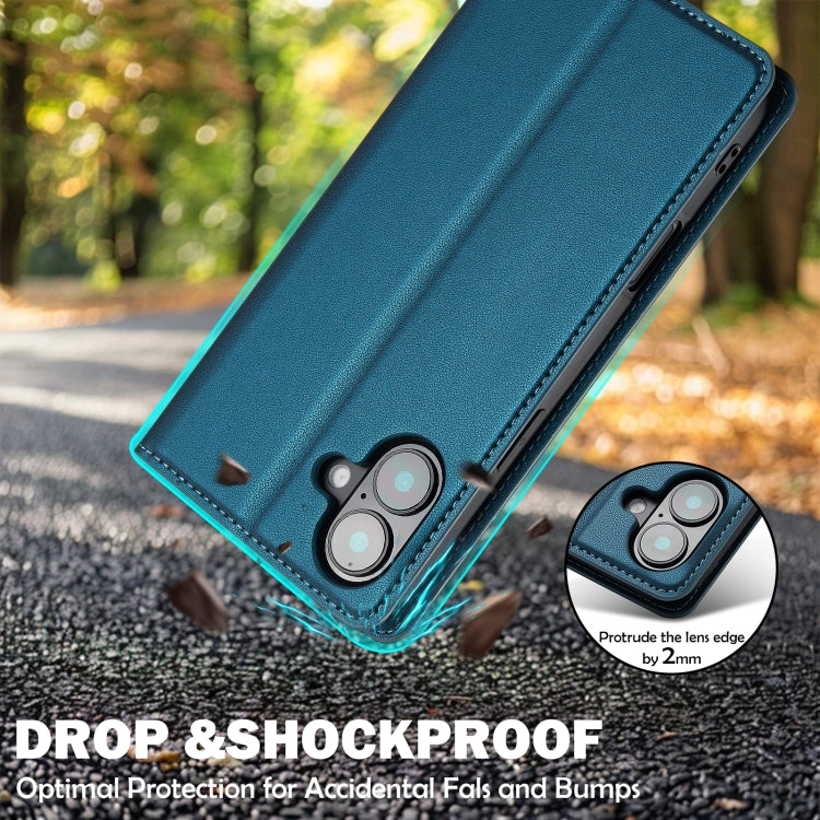 For iPhone 16 Plus LC.IMEEKE L1 Series Frosted Fine Texture PU Phone Case(Blue) - free shipping - PMC Jewellery - Order now!