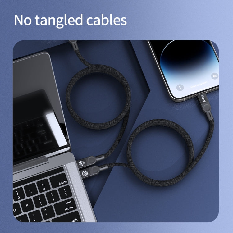 NILLKIN 100W USB-C/Type-C to USB-C/Type-C Small Magnetic Coil Fast Charging Data Cable, Length: 1m(Black) - USB-C & Type-C Cable by NILLKIN | Online Shopping South Africa | PMC Jewellery | Buy Now Pay Later Mobicred