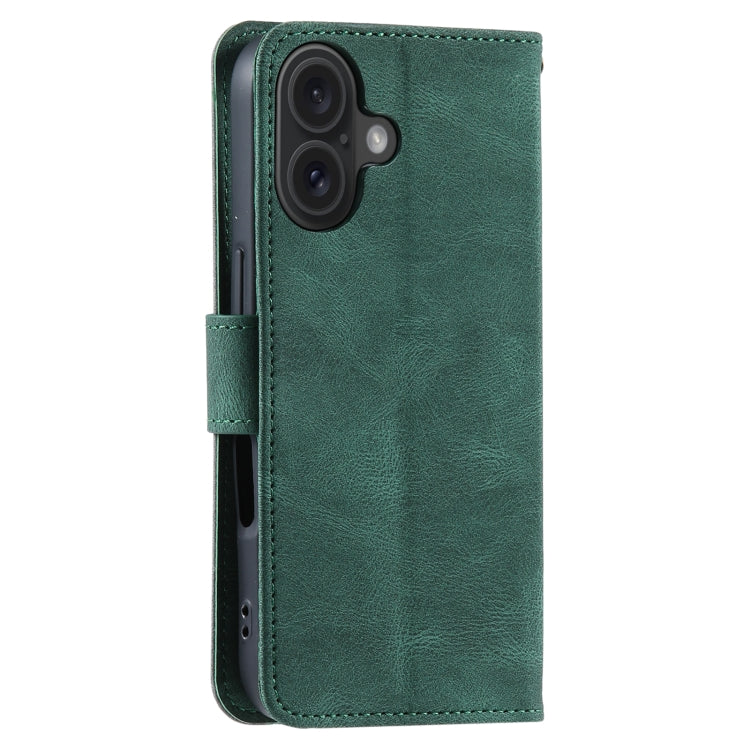 For iPhone 16 Plus Nail Skin Feel Stitching Calf Texture Leather Phone Case(Green) - iPhone 16 Plus Cases by PMC Jewellery | Online Shopping South Africa | PMC Jewellery | Buy Now Pay Later Mobicred