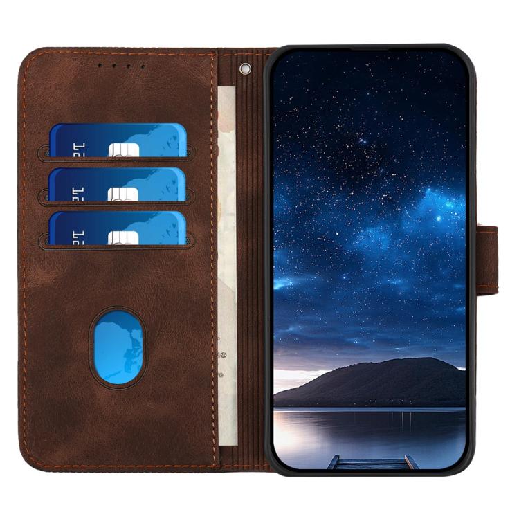 For iPhone 17 YX0080 Grid Butterfly Embossed Pattern Flip Leather Phone Case with Lanyard(Coffee) - free shipping - PMc TechLife - Order now!