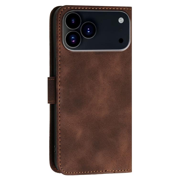 For iPhone 17 Pro Max YX0080 Grid Butterfly Embossed Pattern Flip Leather Phone Case with Lanyard(Coffee) - free shipping - PMc TechLife - Order now!