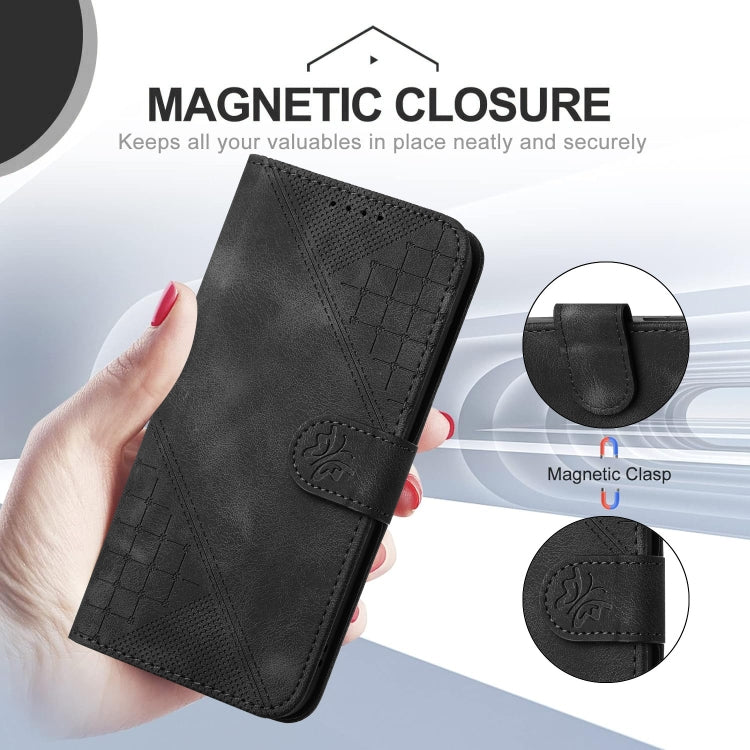 For Google Pixel 9 Pro XL YX0080 Grid Butterfly Embossed Pattern Flip Leather Phone Case with Lanyard(Black) - Google Cases by PMC TechLife | Online Shopping South Africa | PMC TechLife | Buy Now Pay Later Mobicred