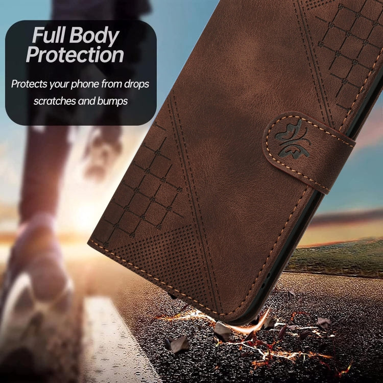 For Google Pixel 9 Pro XL YX0080 Grid Butterfly Embossed Pattern Flip Leather Phone Case with Lanyard(Coffee) - Google Cases by PMC Jewellery | Online Shopping South Africa | PMC Jewellery | Buy Now Pay Later Mobicred