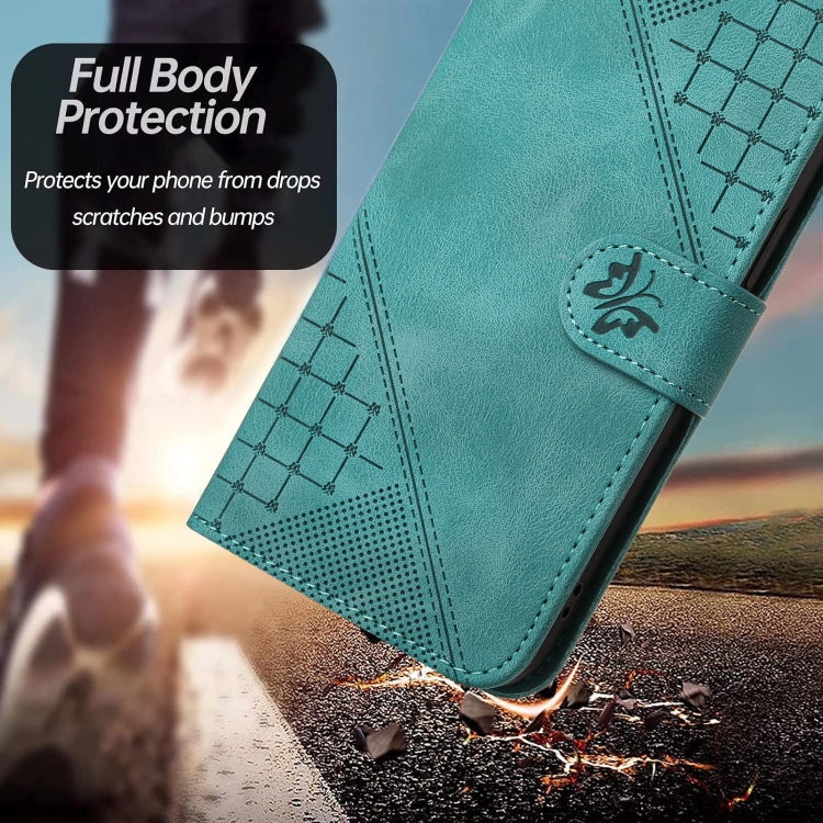 For Google Pixel 9 Pro XL YX0080 Grid Butterfly Embossed Pattern Flip Leather Phone Case with Lanyard(Light Blue) - Google Cases by PMC TechLife | Online Shopping South Africa | PMC TechLife | Buy Now Pay Later Mobicred