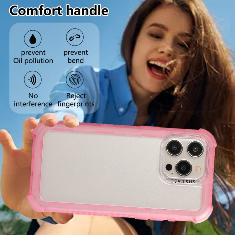 For iPhone 16 Plus Transparent Matte TPU Hybrid PC 3-in-1 Phone Case(Pink) - free shipping - PMC TechLife - Order now!