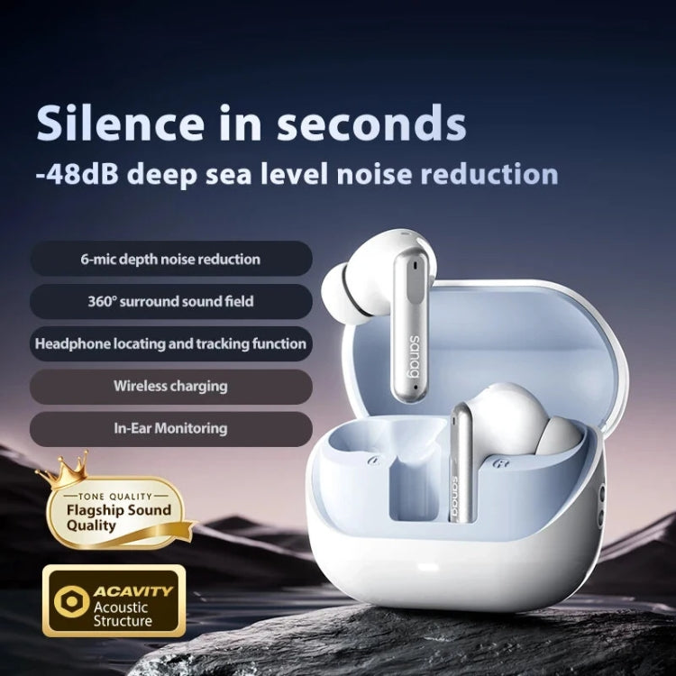 Sanag T51S TWS ANC Noise Reduction Wireless Bluetooth Earphone(White) - TWS Earphone by Sanag | Online Shopping South Africa | PMC Jewellery | Buy Now Pay Later Mobicred