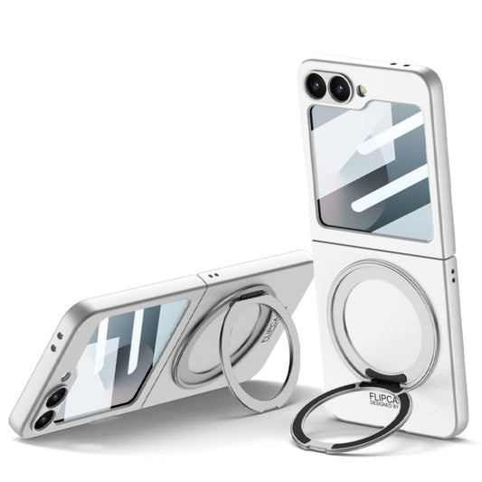 For Samsung Galaxy Z Flip6 GKK Integrated Ultra-thin MagSafe Phone Case with Ring Holder(Silver) - Galaxy Z Flip6 5G Cases by GKK | Online Shopping South Africa | PMC Jewellery | Buy Now Pay Later Mobicred