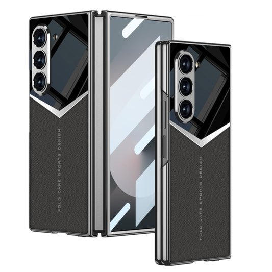 For Samsung Galaxy Z Fold6 GKK Integrated Plating Leather Knight Full Coverage Phone Case(Black) - Galaxy Z Fold6 5G Cases by GKK | Online Shopping South Africa | PMC Jewellery | Buy Now Pay Later Mobicred