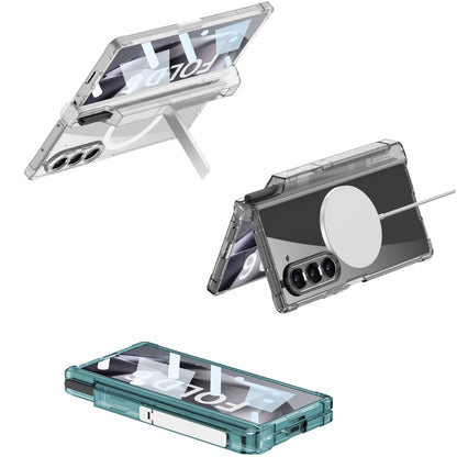 For Samsung Galaxy Z Fold6 GKK Integrated Airbag Hinge Full Coverage MagSafe Phone Case with Holder / Pen Box, Not Included Pen(Transparent) - Galaxy Z Fold6 5G Cases by GKK | Online Shopping South Africa | PMC Jewellery | Buy Now Pay Later Mobicred