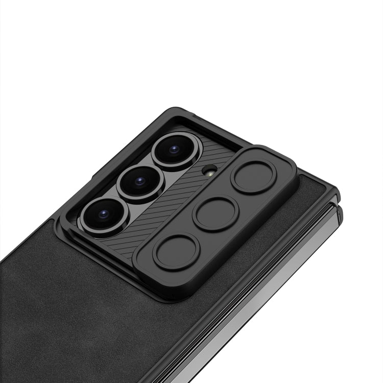 For Samsung Galaxy Z Fold6 GKK Integrated Ultra-thin Sliding Window Frosted Leather Phone Case(Black) - Galaxy Z Fold6 5G Cases by GKK | Online Shopping South Africa | PMC Jewellery | Buy Now Pay Later Mobicred