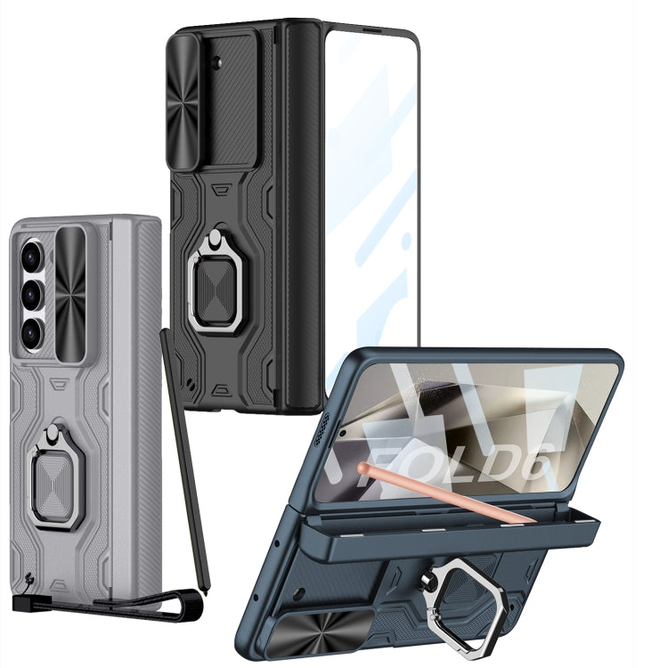 For Samsung Galaxy Z Fold6 GKK Integrated Folding Alloy Shell PC Phone Case with Pen Box, Not Included Pen(Black) - Galaxy Z Fold6 5G Cases by GKK | Online Shopping South Africa | PMC Jewellery | Buy Now Pay Later Mobicred