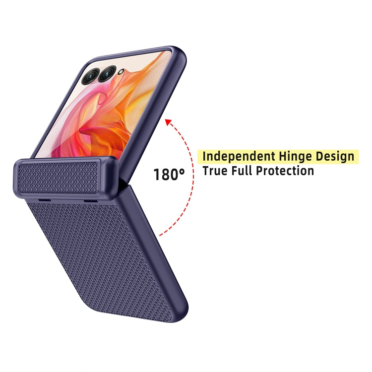 For Motorola Razr 50 Ultra Integrated Fold Hinge Grid Texture Phone Case(Black) - Motorola Cases by PMC TechLife | Online Shopping South Africa | PMC TechLife | Buy Now Pay Later Mobicred