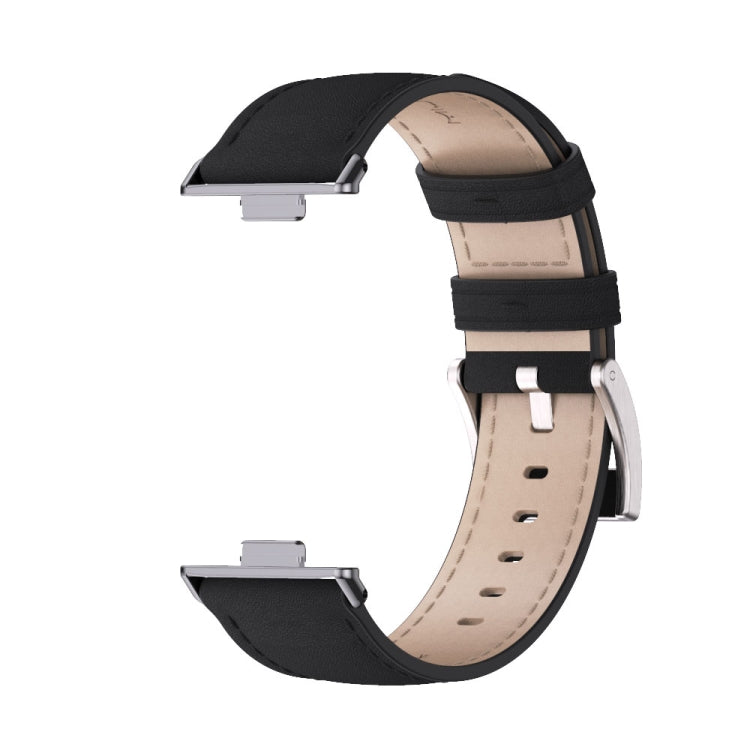 For Huawei Watch Fit3 MIJOBS Genuine Leather Watch Band(Black) - Watch Bands by MIJOBS | Online Shopping South Africa | PMc TechLife | Buy Now Pay Later Mobicred