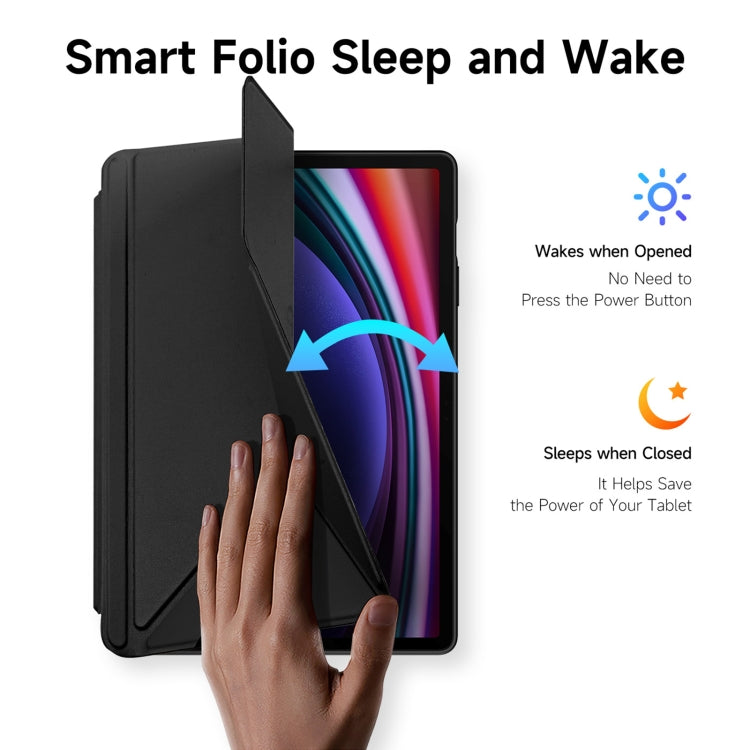 For Samsung Galaxy Tab S9+ / S9 FE+ DUX DUCIS Magi Series Smart Leather Tablet Case(Black) - Galaxy Tab S9+ Cases by DUX DUCIS | Online Shopping South Africa | PMC Jewellery | Buy Now Pay Later Mobicred