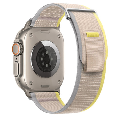 For Apple Watch Ultra 49mm Dual-Section Loop Nylon Watch Band(Yellow Beige) - Watch Bands by PMC Jewellery | Online Shopping South Africa | PMC Jewellery | Buy Now Pay Later Mobicred