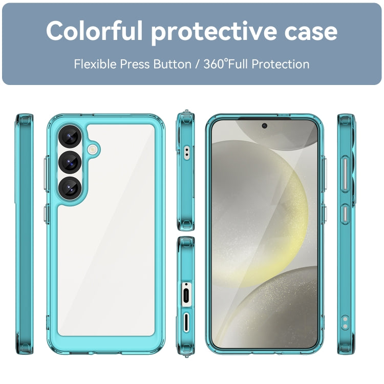 For Samsung Galaxy S25 5G Colorful Series Acrylic Hybrid TPU Phone Case(Transparent Blue) - Galaxy S25 5G Cases by PMC Jewellery | Online Shopping South Africa | PMC Jewellery | Buy Now Pay Later Mobicred