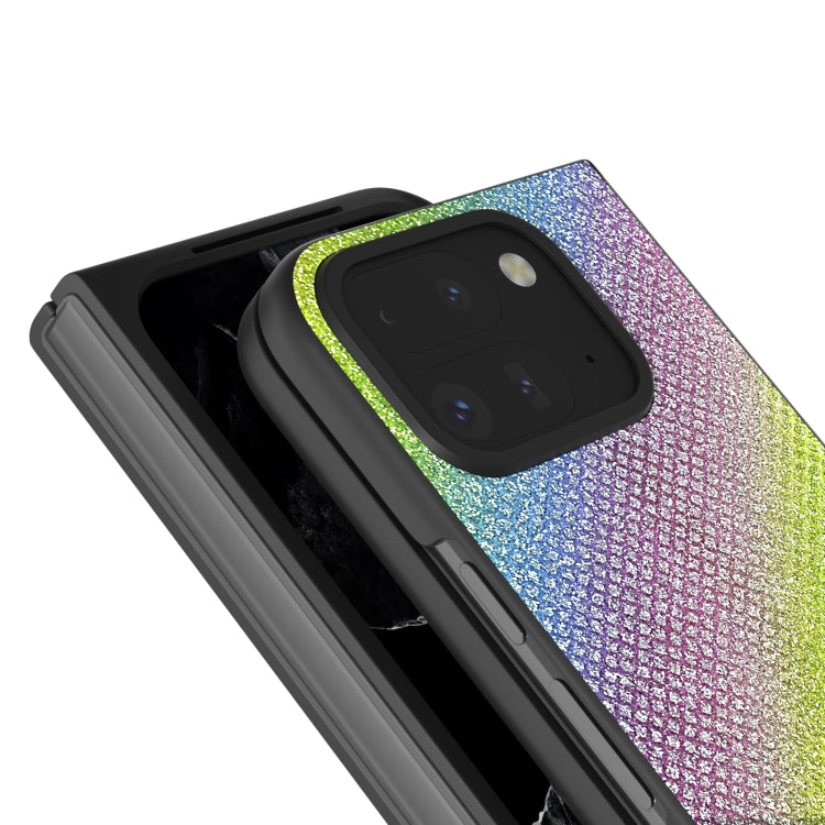 For Google Pixel 9 Pro Fold Diamond Frame Edge Full Coverage Phone Case(Rainbow Diamond) - Google Cases by PMC Jewellery | Online Shopping South Africa | PMC Jewellery | Buy Now Pay Later Mobicred