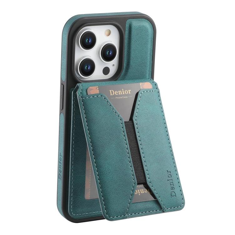 For iPhone 16 Pro Max Denior D17 Skin Feel MagSafe Detachable Card Slot Phone Case(Blue) - iPhone 16 Pro Max Cases by Denior | Online Shopping South Africa | PMC Jewellery | Buy Now Pay Later Mobicred