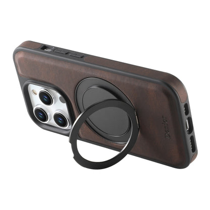 For iPhone 15 Pro Max Denior A14 Skin Feel Rotating Holder MagSafe Phone Case(Brown) - iPhone 15 Pro Max Cases by Denior | Online Shopping South Africa | PMC Jewellery | Buy Now Pay Later Mobicred