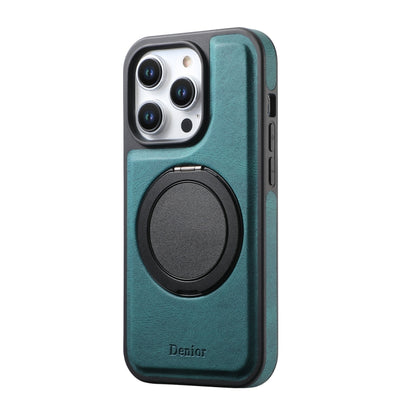 For iPhone 16 Plus Denior A14 Skin Feel Rotating Holder MagSafe Phone Case(Blue) - iPhone 16 Plus Cases by Denior | Online Shopping South Africa | PMC Jewellery | Buy Now Pay Later Mobicred