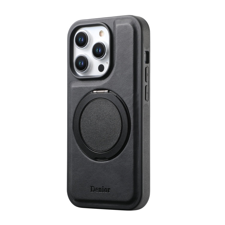 For iPhone 16 Pro Denior A14 Skin Feel Rotating Holder MagSafe Phone Case(Black) - iPhone 16 Pro Cases by Denior | Online Shopping South Africa | PMC TechLife | Buy Now Pay Later Mobicred