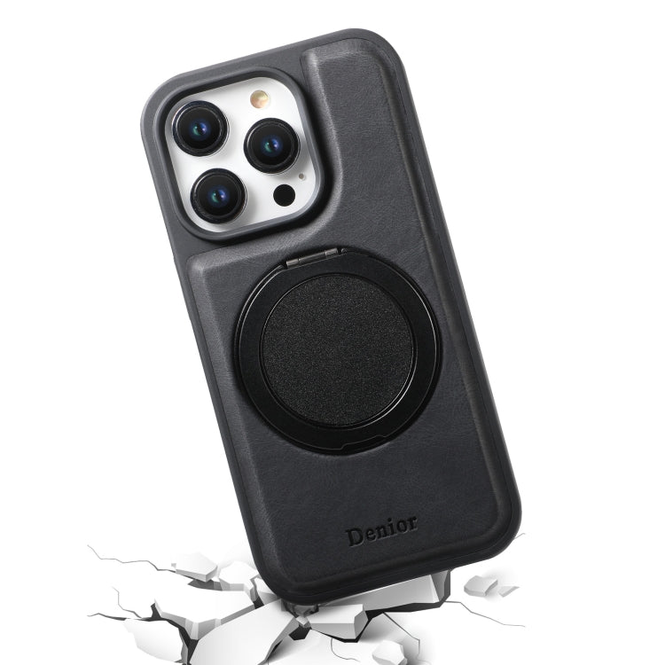 For iPhone 16 Pro Max Denior A14 Skin Feel Rotating Holder MagSafe Phone Case(Black) - iPhone 16 Pro Max Cases by Denior | Online Shopping South Africa | PMC TechLife | Buy Now Pay Later Mobicred