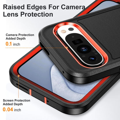 For Google Pixel 9 Pro Rugged PC + Silicone Phone Case with Holder(Black+Orange) - Google Cases by PMC Jewellery | Online Shopping South Africa | PMC Jewellery | Buy Now Pay Later Mobicred