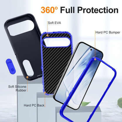 For Google Pixel 9 Pro Rugged PC + Silicone Phone Case with Holder(Dark Blue+Royal Blue) - Google Cases by PMC Jewellery | Online Shopping South Africa | PMC Jewellery | Buy Now Pay Later Mobicred