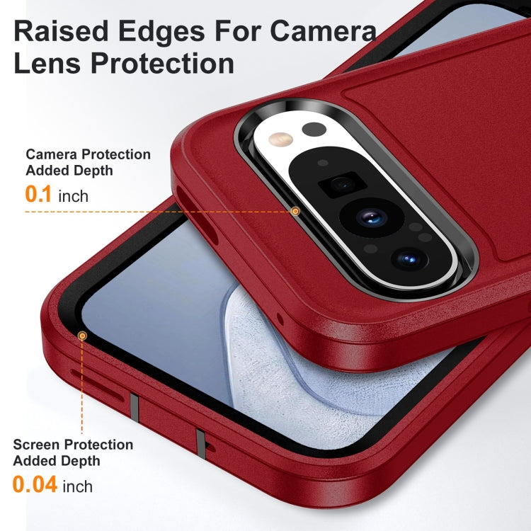 For Google Pixel 9 Rugged PC + Silicone Phone Case with Holder(Red+Black) - Google Cases by PMC Jewellery | Online Shopping South Africa | PMC Jewellery | Buy Now Pay Later Mobicred