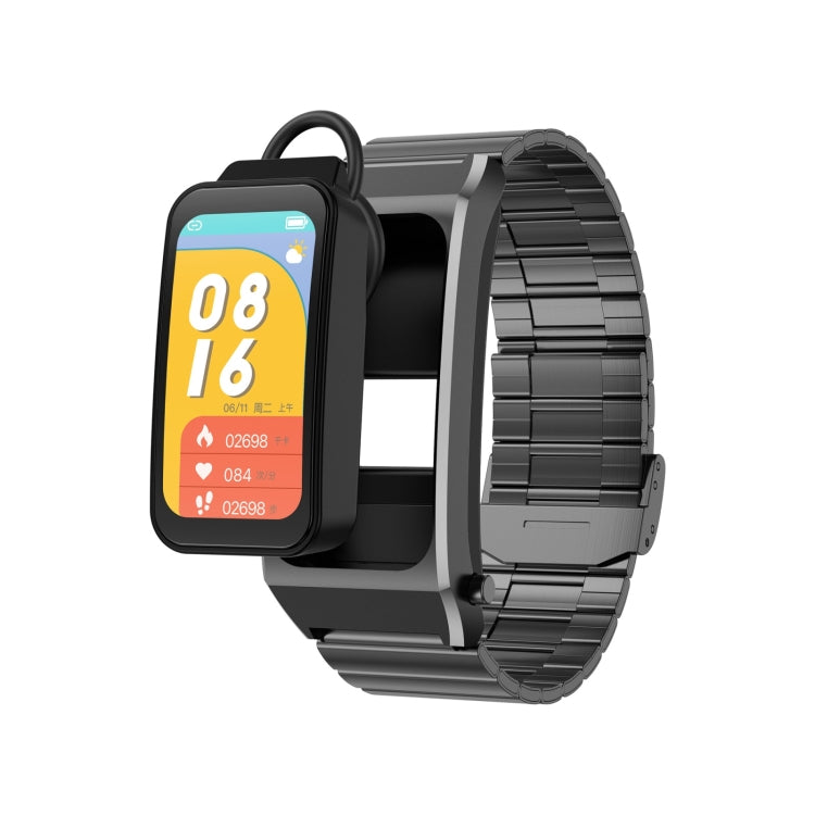 A8 1.98 inch 2 in 1 Bluetooth Earphone Steel Strap Smart Watch, Support ECG / NFC(Black) - Smart Watches by PMC Jewellery | Online Shopping South Africa | PMC Jewellery | Buy Now Pay Later Mobicred